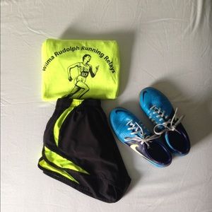 Brooks Black/ Neon Lemon Lime Running Shorts