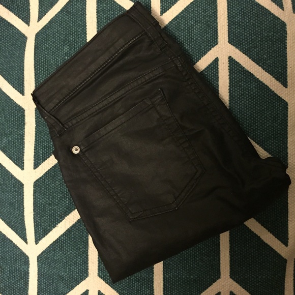 Seven 7 For All Mankind Black Coated Jeans