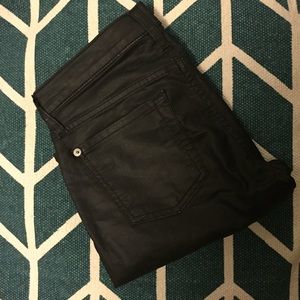Seven 7 For All Mankind Black Coated Jeans