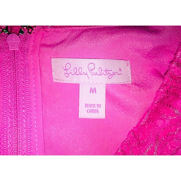 Lilly Pulitzer dress medium pink lace 4 - Picture 2 of 4