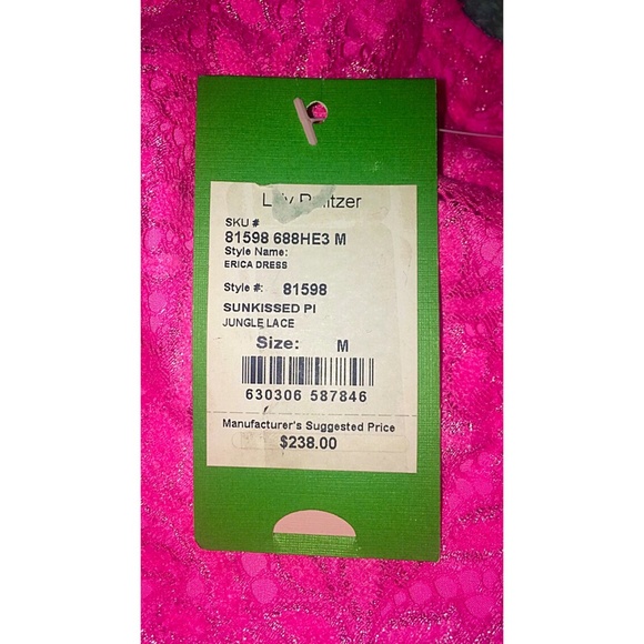 Lilly Pulitzer dress medium pink lace 4 - Picture 3 of 4