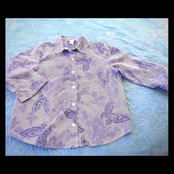 Alfred Dunner Petite Butterfly Bling Blouse