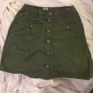 Olive Green AE Button Up Skirt