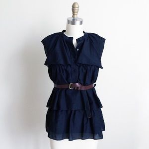 BCBG Black Ruffle Blouse