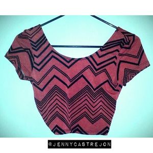 Orange and Black Crop Top (New)