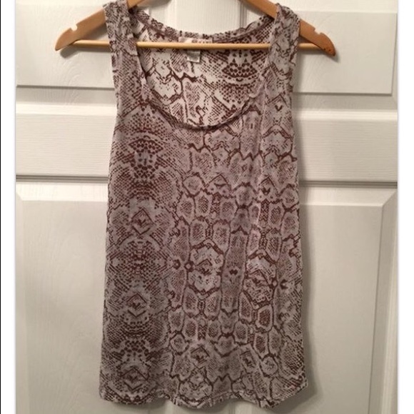 Kenar Tops - Kenar Semi Sheer Snake Print Tank