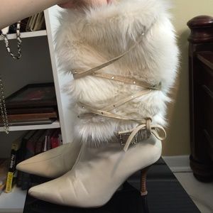 Cream Faux fur Colin Stuart boots