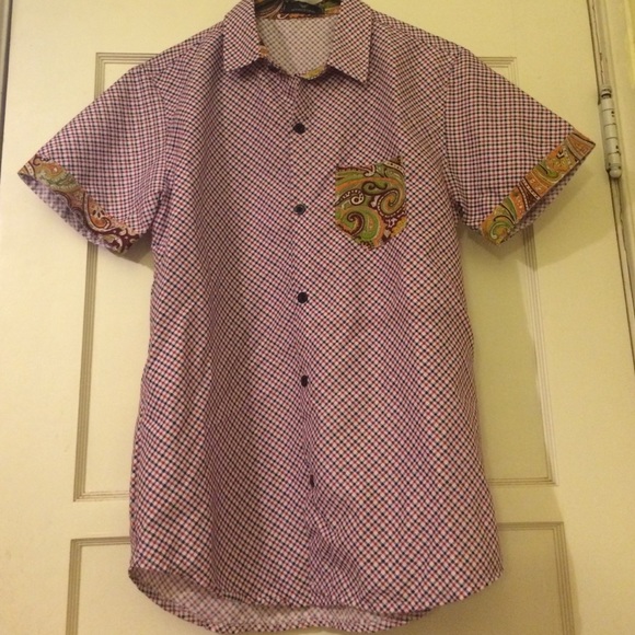 Designed Men's short sleeve button up