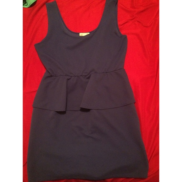 Blue dress.