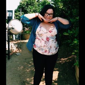 White top w/ flower design