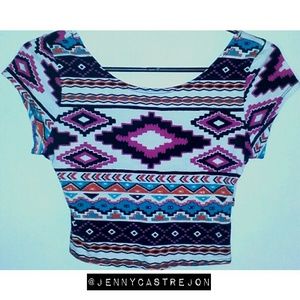 Colorful Tribal Pattern Crop Top