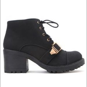 Black chunky booties