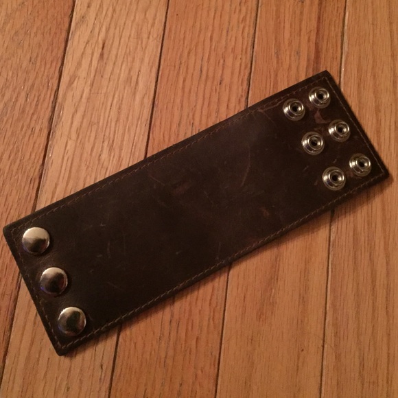 Distressed leather cuff
