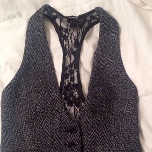 Express Dressy Lace Back Vest