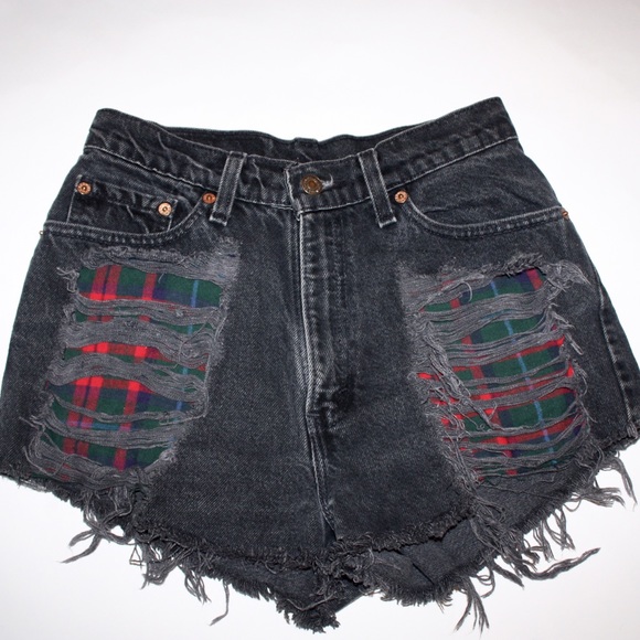 Black high waisted jean shorts from LF.