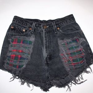 Black high waisted jean shorts from LF.
