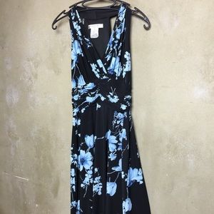 Black & Blue Floral Summer Dress - Size 6