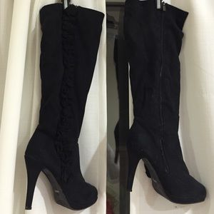 Black high heel boots
