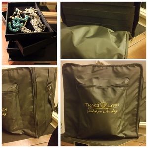 Black Fabric Travel Jewelry Display Case