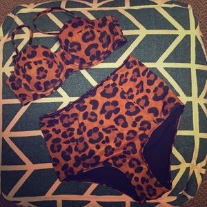 Leopard High Waisted Bikini Set