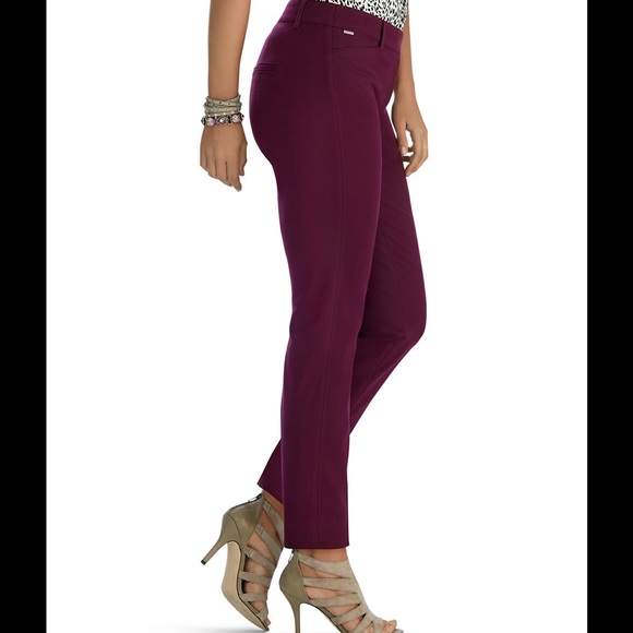 WHBM Burgundy Ankle Skinny Pants