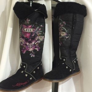 Love kills Ed Hardy boots