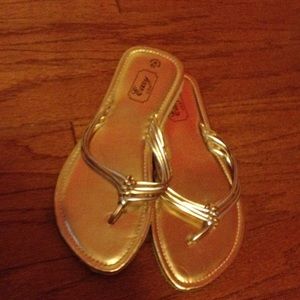 Gold and Sliver flip flops