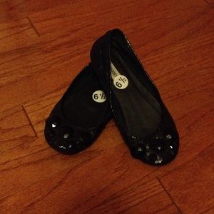Black flats with rhinestones