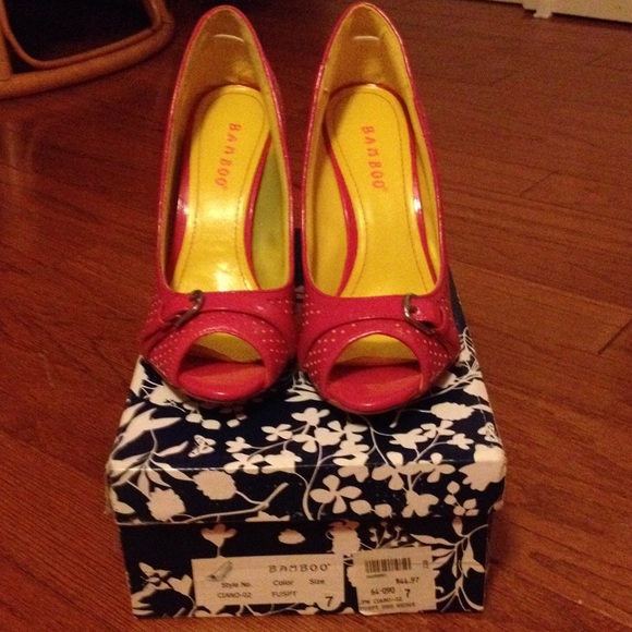 Pink and yellow heals