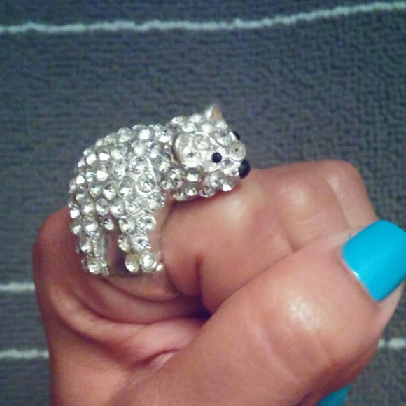 Polar Bear Rhinestone Ring