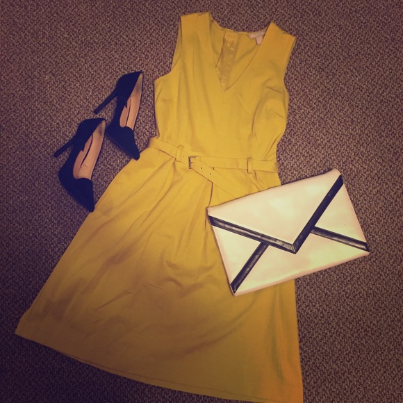 Banana Republic Citron Yellow A Line Dress