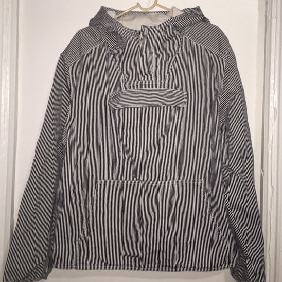 Striped kangaroo pouch pull over hoodie
