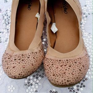 Pink Rhinestone Ballet Flats
