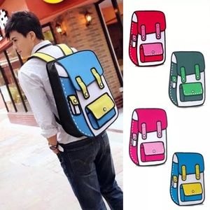 Awesome 2D cartoon, 3D backpack!