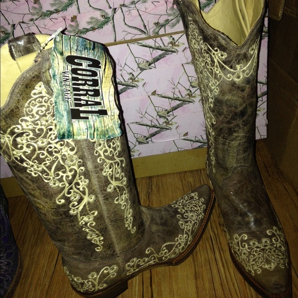 Brown corral boots
