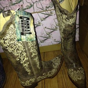 Brown corral boots