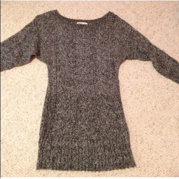 Gray sweater dress