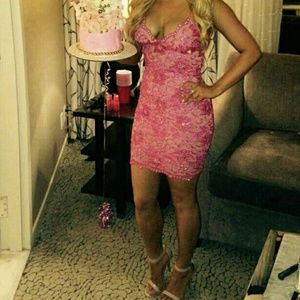 Baccio Couture Dress (Pink, Hand Painted, Mini)