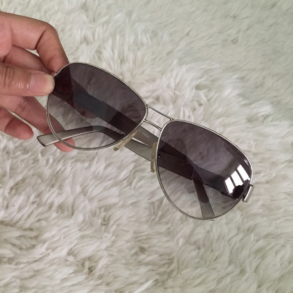 Fendi silver gradient aviator sunglasses