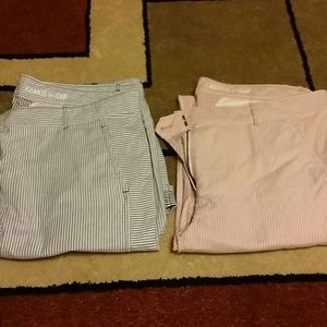 Set of blue and pink gap skinny mini khakis