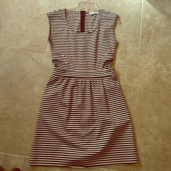 Black and white striped dress