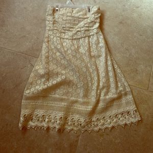 Beige strapless dress