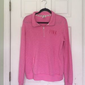 Pink VS PINK quarter zip sweatshirt size SMALL