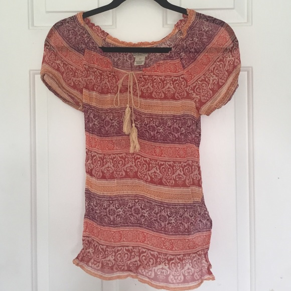 Sheer Lucky Brand blouse size XS