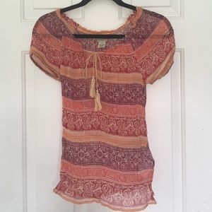 Sheer Lucky Brand blouse size XS