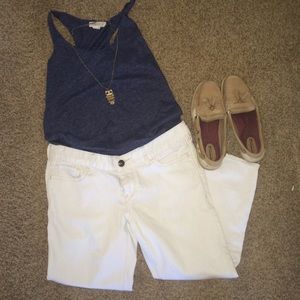 White Denim Crop Pants