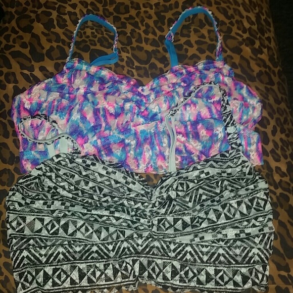 2 VS PINK Bralettes