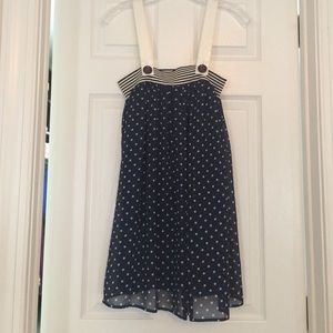 Blue & white polka-dot baby doll shirt/dress.