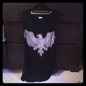 Tank top with mesh see through sides