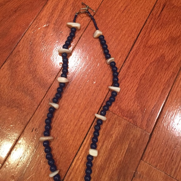 Blue and white beaded necklace!